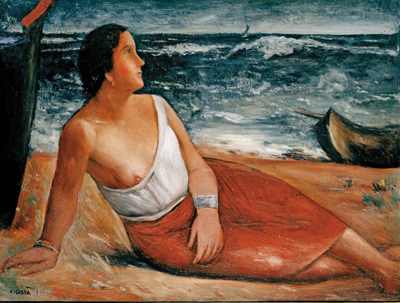 C. Carr&agrave; - Donna sulla spiaggia