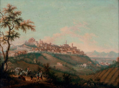 Angelo Cignaroli - Veduta di Mondov&igrave; da lontano