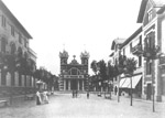 La chiesa del Villaggio in una foto d'epoca