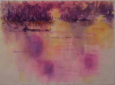 C. Vigna - Tramonto in palude