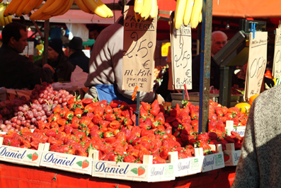 Fragole al mercato